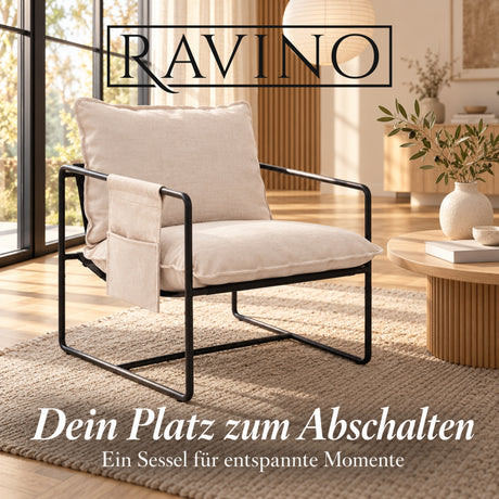 Albatros BRESTON Loungesessel – Stoffbezug, Vintage-Design