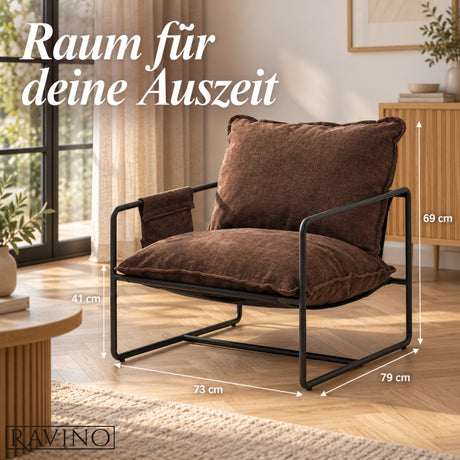 Albatros BRESTON Loungesessel – Stoffbezug, Vintage-Design