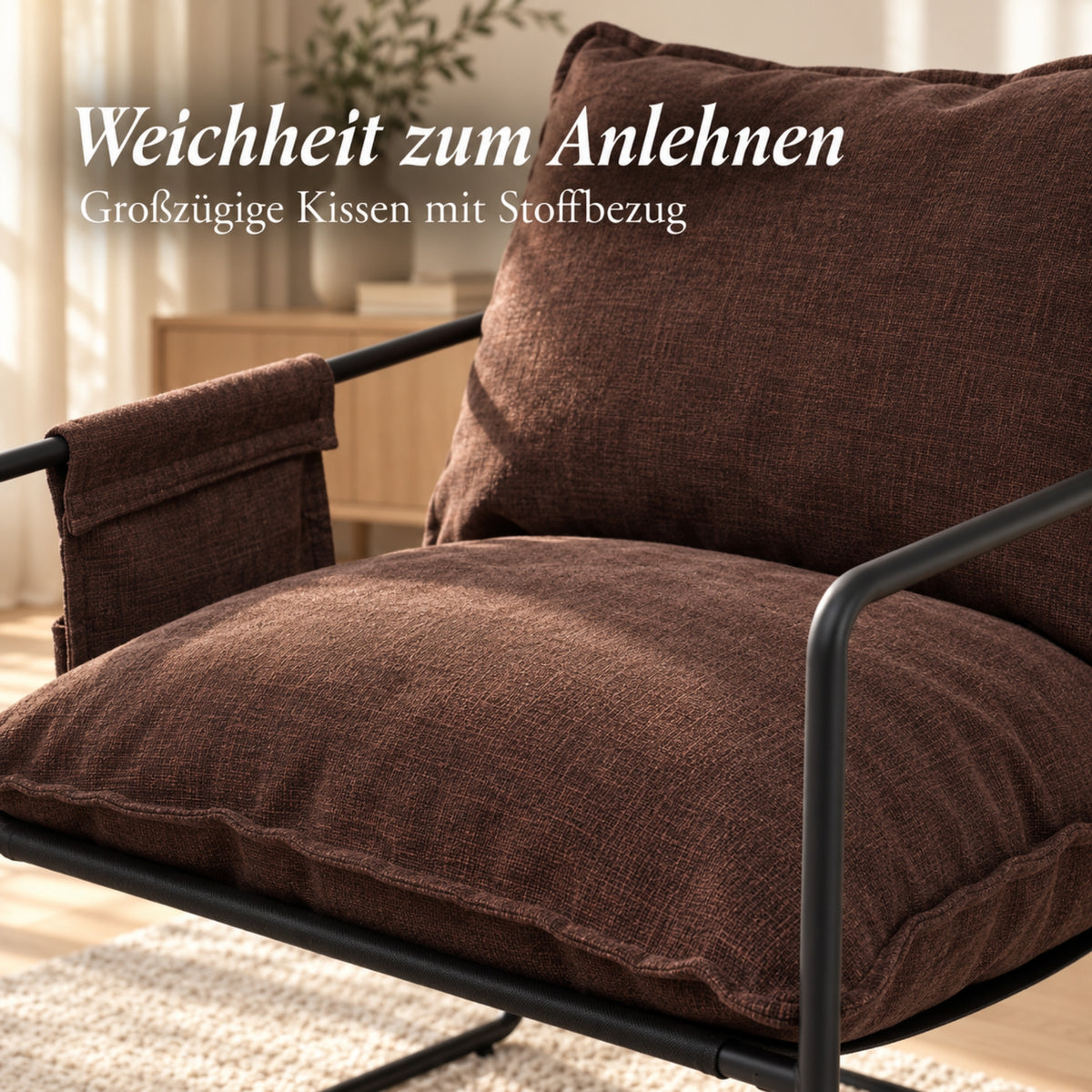 Albatros BRESTON Loungesessel – Stoffbezug, Vintage-Design