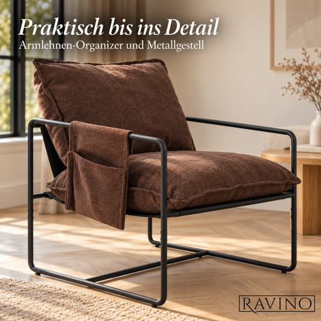 Albatros BRESTON Loungesessel – Stoffbezug, Vintage-Design