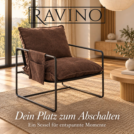 Albatros BRESTON Loungesessel – Stoffbezug, Vintage-Design