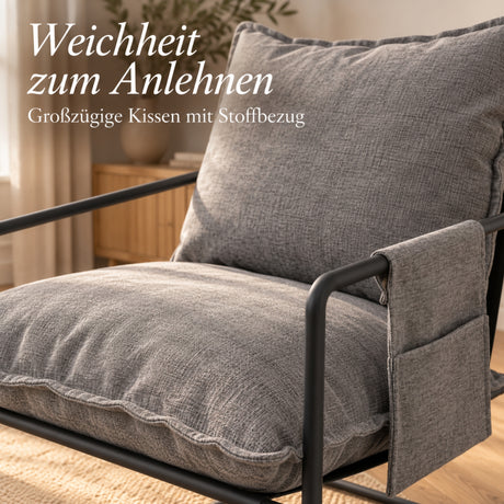 Albatros BRESTON Loungesessel – Stoffbezug, Vintage-Design