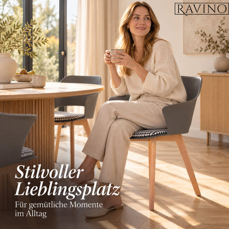 Albatros AALBORG Esszimmerstuhl – Stoffbezug, Massivholzbeine