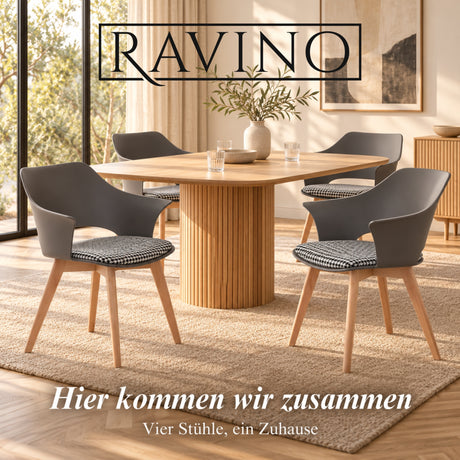Albatros AALBORG Esszimmerstuhl – Stoffbezug, Massivholzbeine