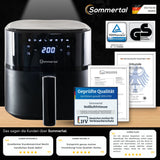 Sommertal Heißluftfritteuse HF570 – 5,7L XL Airfryer - Touchscreen, 8 Programme, 1700 Watt, TÜV Rheinland GS geprüft