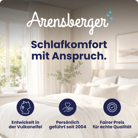 Arensberger Taschenfederkernmatratze VIKTORIA - 25cm hoch mit integriertem Topper