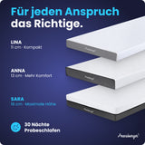 Arensberger SARA  Gelschaum Matratze – 16 cm NANOCELL Gel-Schaum – H3 Härtegrad