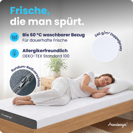 Arensberger ANNA  Gelschaum Matratze – 13 cm NANOCELL® Gel-Schaum – H3 Härtegrad