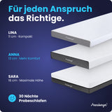 Arensberger ANNA  Gelschaum Matratze – 13 cm NANOCELL® Gel-Schaum – H3 Härtegrad