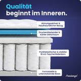 Arensberger Taschenfederkernmatratze JANA - 20cm hoch mit Kaltschaum, 7-Zonen