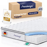 Arensberger VIKTORIA Taschenfederkernmatratze – 25 cm, 7-Zonen, integrierter Topper