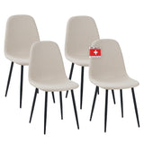 ALBATROS Designer Esszimmerstuhl BARI | 4er Set | Schwarz, Grau, Beige | Stoff Bezug