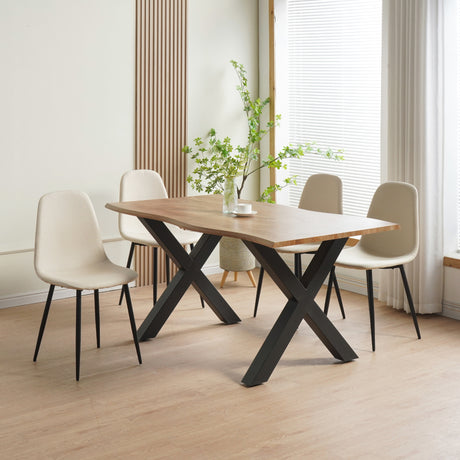 ALBATROS Designer Esszimmerstuhl BARI | 4er Set | Schwarz, Grau, Beige | Stoff Bezug
