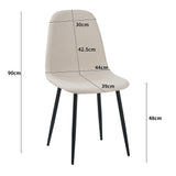 ALBATROS Designer Esszimmerstuhl BARI | 4er Set | Schwarz, Grau, Beige | Stoff Bezug
