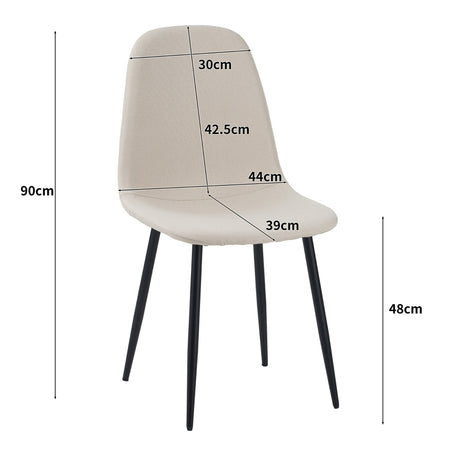ALBATROS Designer Esszimmerstuhl BARI | 4er Set | Schwarz, Grau, Beige | Stoff Bezug