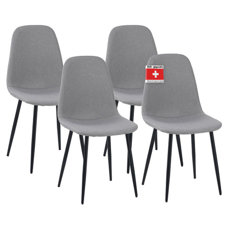 ALBATROS Designer Esszimmerstuhl BARI | 4er Set | Schwarz, Grau, Beige | Stoff Bezug