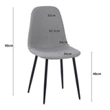 ALBATROS Designer Esszimmerstuhl BARI | 4er Set | Schwarz, Grau, Beige | Stoff Bezug