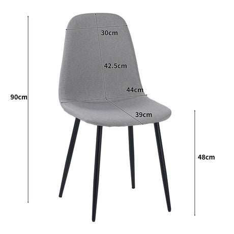 ALBATROS Designer Esszimmerstuhl BARI | 4er Set | Schwarz, Grau, Beige | Stoff Bezug