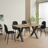 ALBATROS Designer Esszimmerstuhl BARI | 4er Set | Schwarz, Grau, Beige | Stoff Bezug