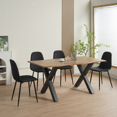 ALBATROS Designer Esszimmerstuhl BARI | 4er Set | Schwarz, Grau, Beige | Stoff Bezug