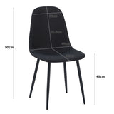 ALBATROS Designer Esszimmerstuhl BARI | 4er Set | Schwarz, Grau, Beige | Stoff Bezug