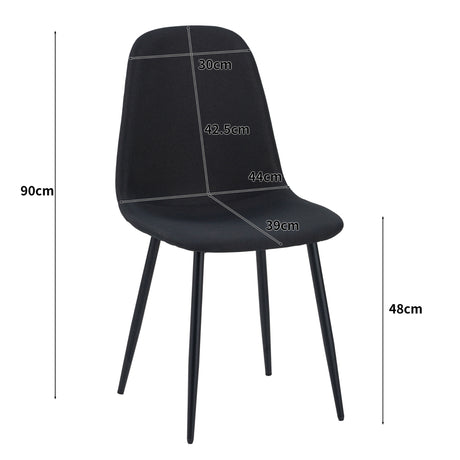 ALBATROS Designer Esszimmerstuhl BARI | 4er Set | Schwarz, Grau, Beige | Stoff Bezug