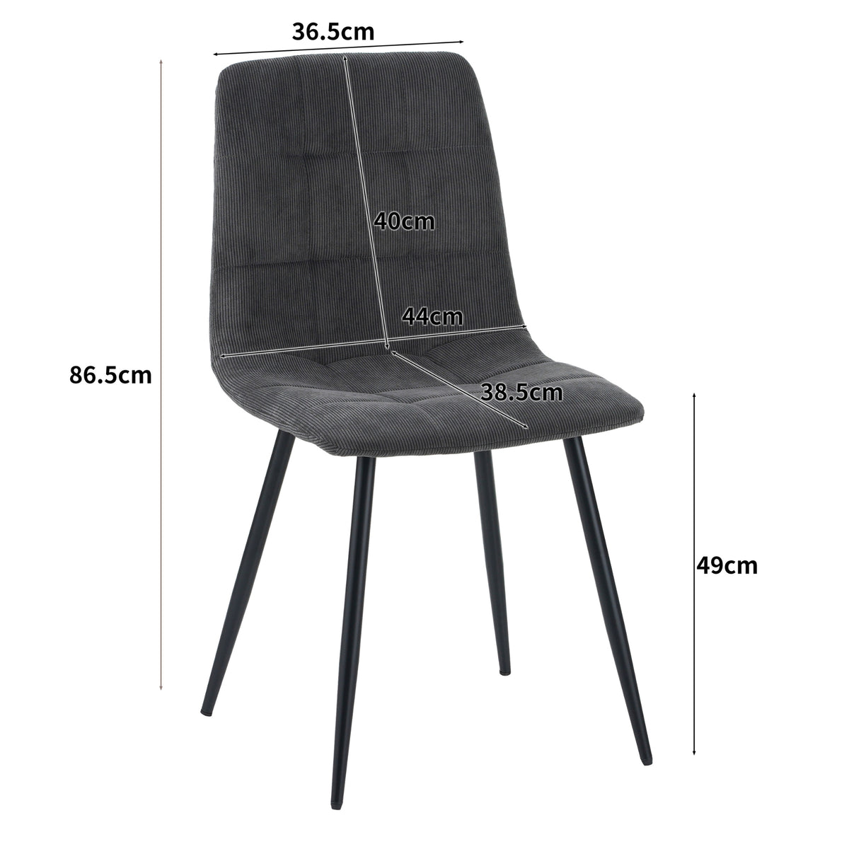 ALBATROS Designer Esszimmerstuhl BORA | 4er Set | Braun, Anthrazit, Beige | Cord Bezug