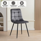 ALBATROS Designer Esszimmerstuhl BORA | 4er Set | Anthrazit, Grau, Beige | Samt Bezug