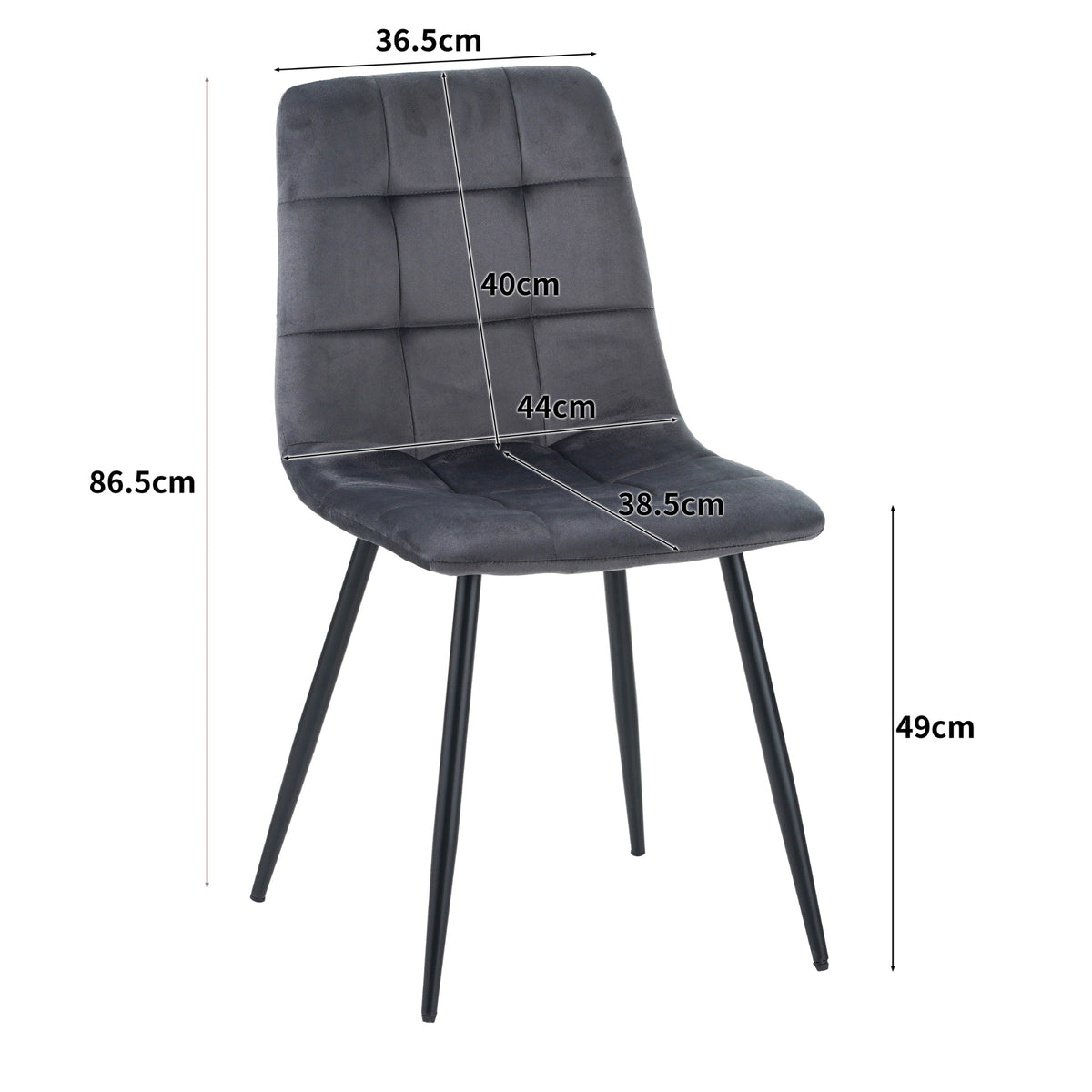 ALBATROS Designer Esszimmerstuhl BORA | 4er Set | Anthrazit, Grau, Beige | Samt Bezug