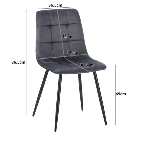 ALBATROS Designer Esszimmerstuhl BORA | 4er Set | Anthrazit, Grau, Beige | Samt Bezug