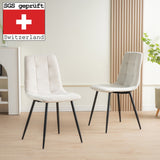 ALBATROS Designer Esszimmerstuhl BORA | 4er Set | Braun, Anthrazit, Beige | Cord Bezug