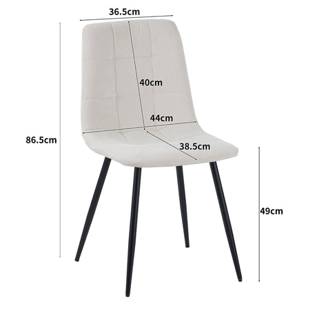 ALBATROS Designer Esszimmerstuhl BORA | 4er Set | Braun, Anthrazit, Beige | Cord Bezug