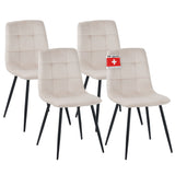 ALBATROS Designer Esszimmerstuhl BORA | 4er Set | Anthrazit, Grau, Beige | Samt Bezug