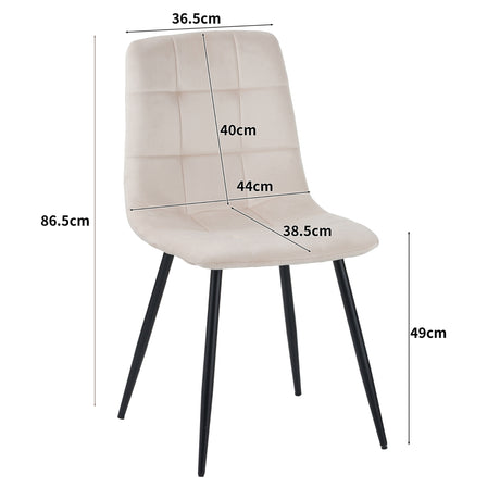 ALBATROS Designer Esszimmerstuhl BORA | 4er Set | Anthrazit, Grau, Beige | Samt Bezug