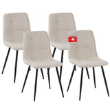 ALBATROS Designer Esszimmerstuhl BORA | 4er Set | Schwarz, Grau, Beige | Stoff Bezug
