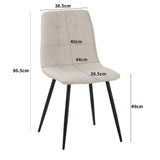 ALBATROS Designer Esszimmerstuhl BORA | 4er Set | Schwarz, Grau, Beige | Stoff Bezug