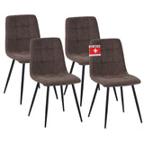 ALBATROS Designer Esszimmerstuhl BORA | 4er Set | Braun, Anthrazit, Beige | Cord Bezug