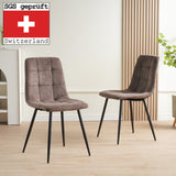 ALBATROS Designer Esszimmerstuhl BORA | 4er Set | Braun, Anthrazit, Beige | Cord Bezug