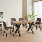 ALBATROS Designer Esszimmerstuhl BORA | 4er Set | Braun, Anthrazit, Beige | Cord Bezug