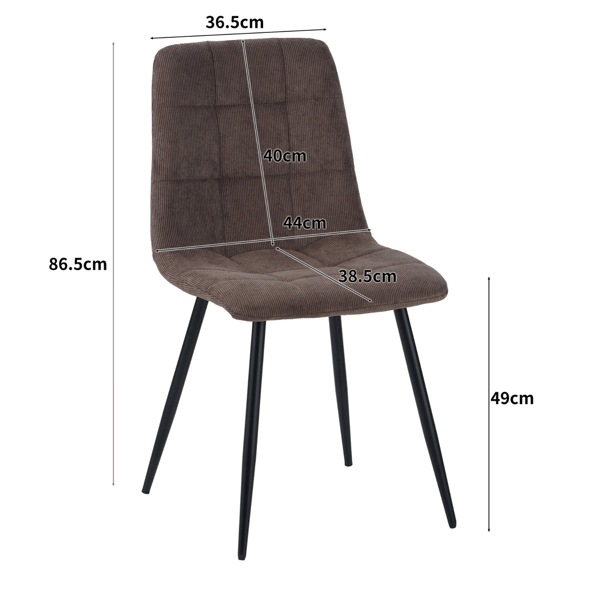 ALBATROS Designer Esszimmerstuhl BORA | 4er Set | Braun, Anthrazit, Beige | Cord Bezug