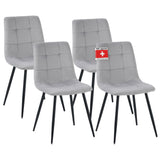 ALBATROS Designer Esszimmerstuhl BORA | 4er Set | Anthrazit, Grau, Beige | Samt Bezug