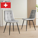 ALBATROS Designer Esszimmerstuhl BORA | 4er Set | Anthrazit, Grau, Beige | Samt Bezug