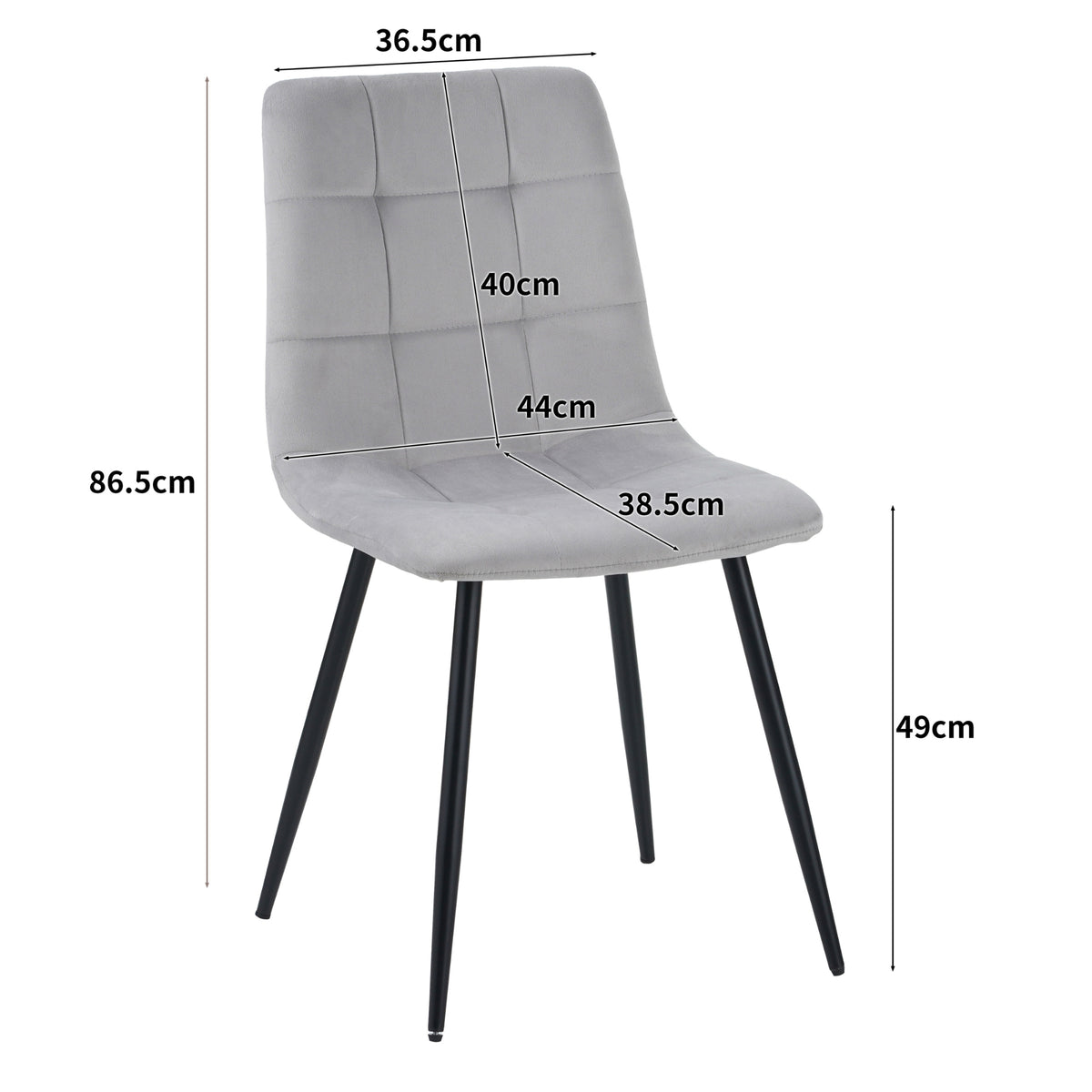 ALBATROS Designer Esszimmerstuhl BORA | 4er Set | Anthrazit, Grau, Beige | Samt Bezug