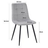ALBATROS Designer Esszimmerstuhl BORA | 4er Set | Anthrazit, Grau, Beige | Samt Bezug