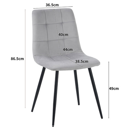 ALBATROS Designer Esszimmerstuhl BORA | 4er Set | Anthrazit, Grau, Beige | Samt Bezug