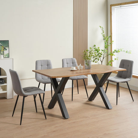 ALBATROS Designer Esszimmerstuhl BORA | 4er Set | Schwarz, Grau, Beige | Stoff Bezug