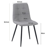 ALBATROS Designer Esszimmerstuhl BORA | 4er Set | Schwarz, Grau, Beige | Stoff Bezug