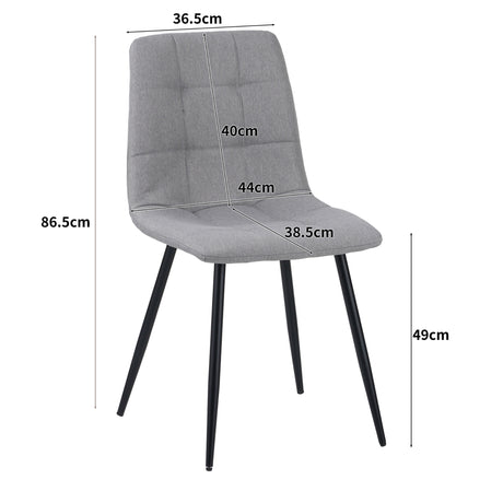 ALBATROS Designer Esszimmerstuhl BORA | 4er Set | Schwarz, Grau, Beige | Stoff Bezug