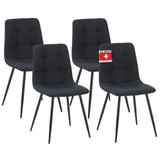 ALBATROS Designer Esszimmerstuhl BORA | 4er Set | Schwarz, Grau, Beige | Stoff Bezug