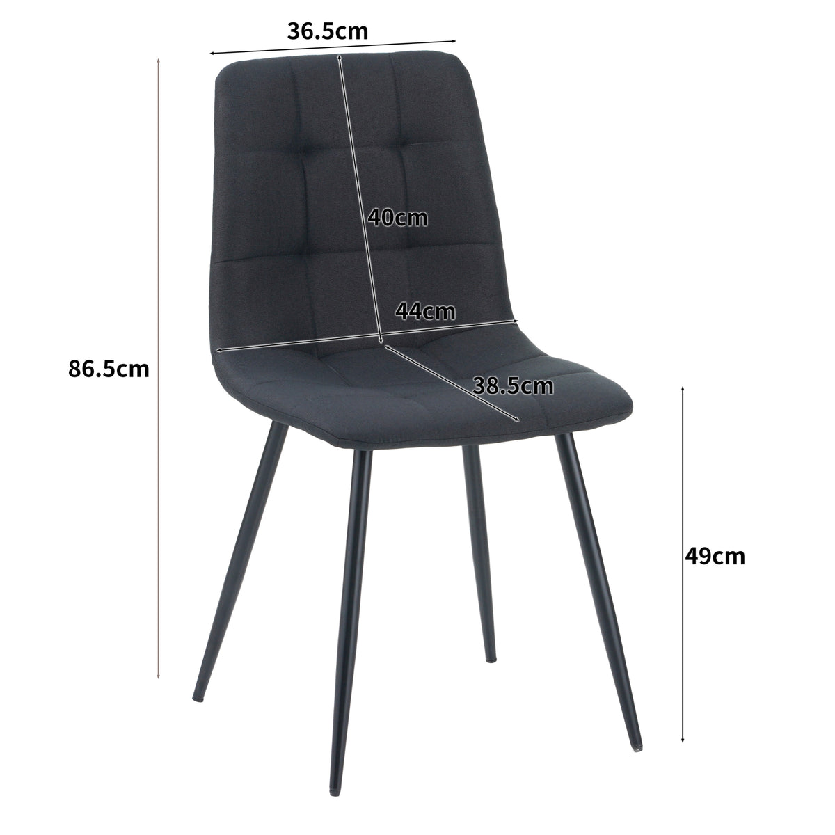 ALBATROS Designer Esszimmerstuhl BORA | 4er Set | Schwarz, Grau, Beige | Stoff Bezug